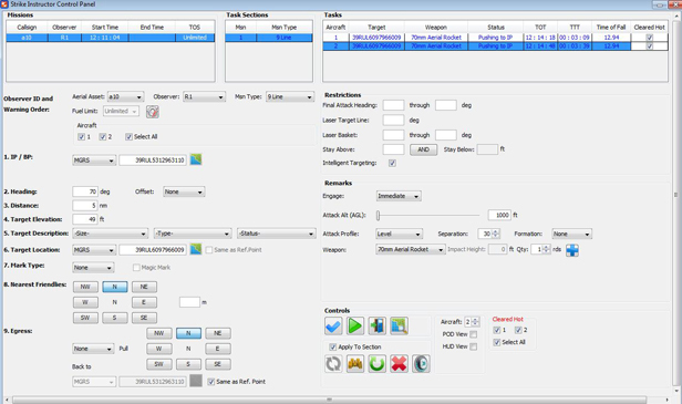 ∆ Image 4B: VBS2Strike Instructor Control panel (Active)